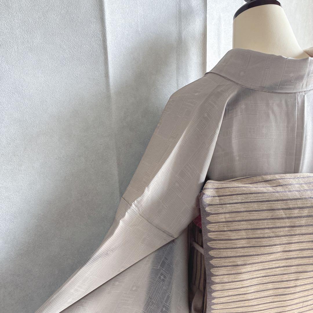 付け下げ　フルセット　着物　正絹　トールサイズ　訪問着　刺繍　粋シンプル　J8