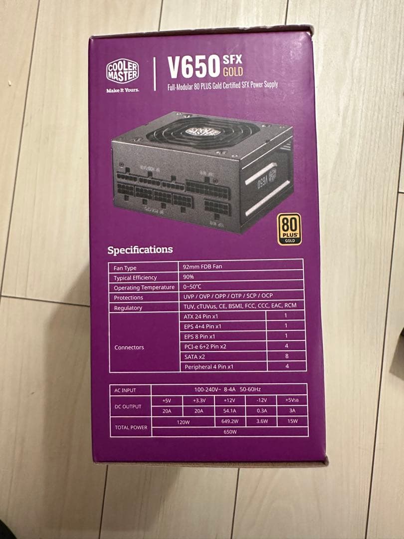 COOLER MASTER V650 SFX電源　80PLUS GOLD
