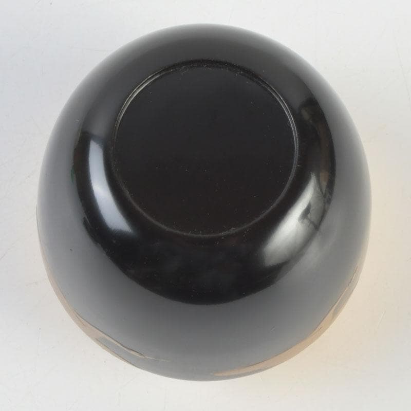 茶道具　黒漆　鳥蒔絵　棗　銘「千歳」　裏千家十一代玄々斎極め箱　V　9787