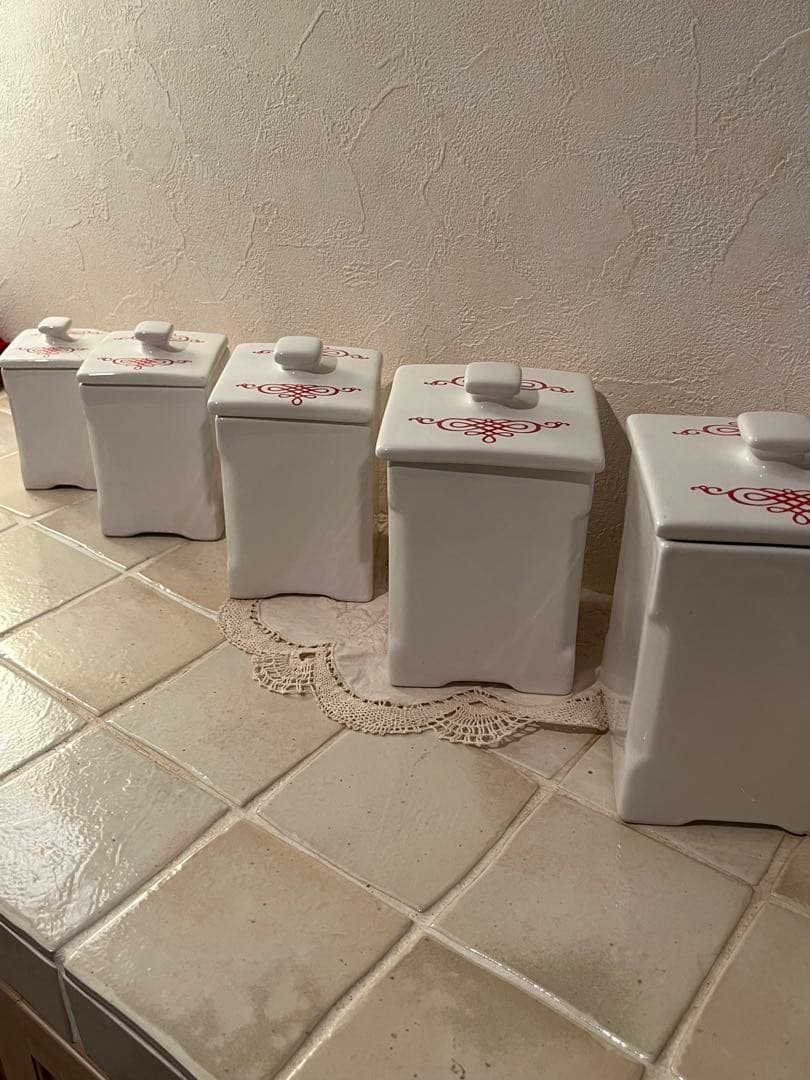 キャニスター5点セット　陶器製