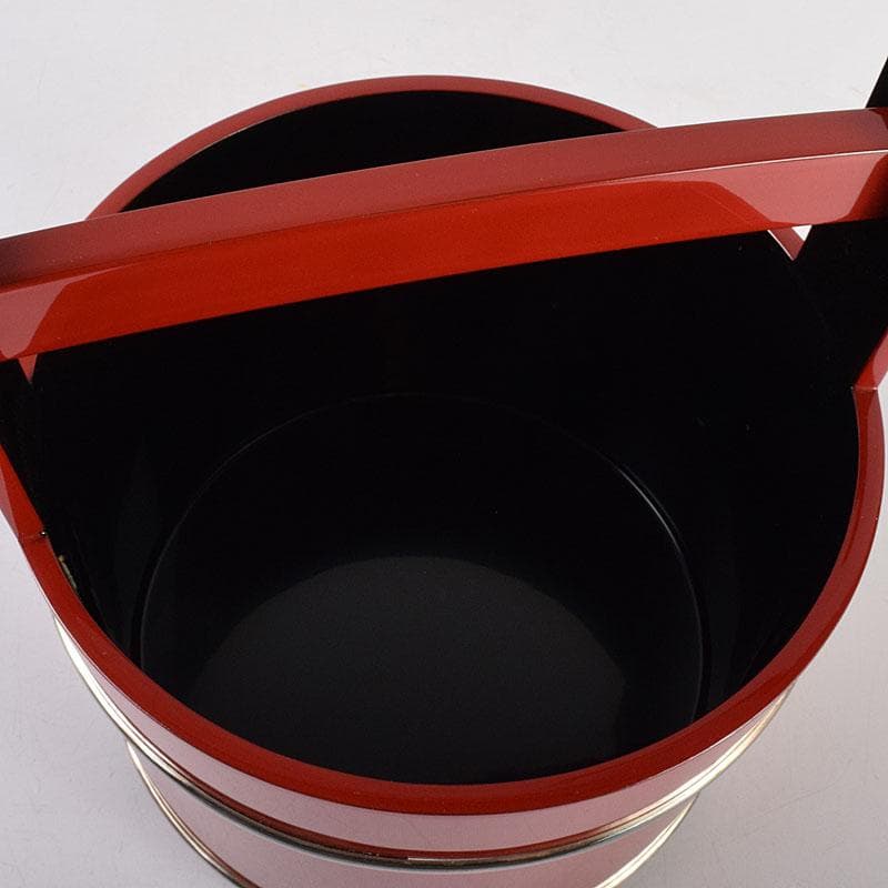 専用　浜木松峰　朱塗銀タガ　手桶水指　堀内宗完(兼中斎)極め箱　VR8538H