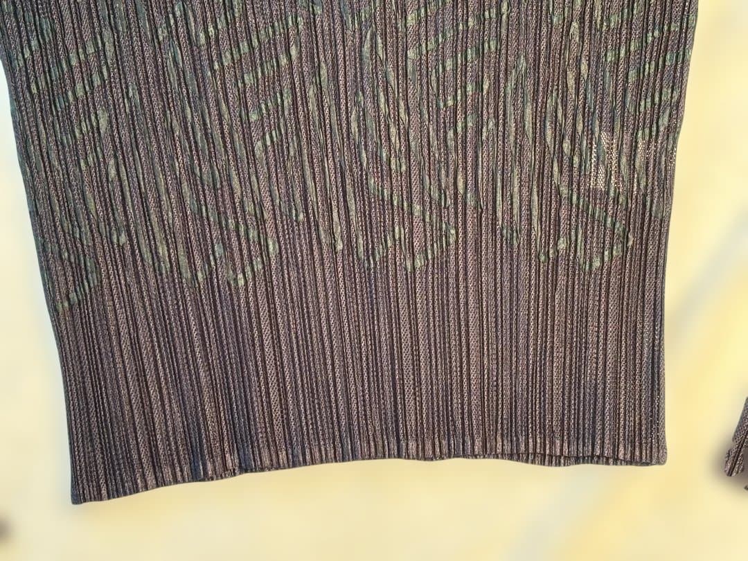 ISSEYMIYAKE プリーツ 透け感 ジグザグ模様 シャツ