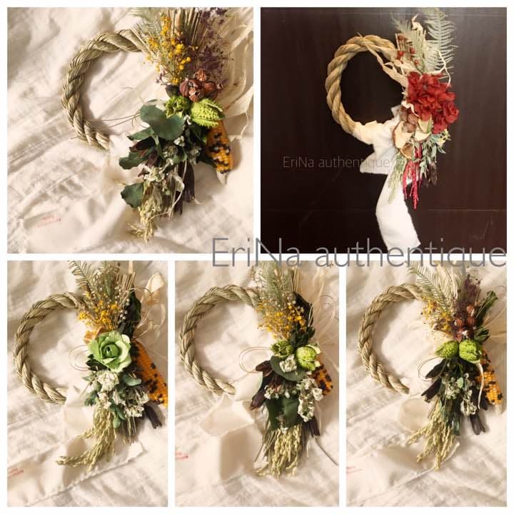 48 しめ縄 しめ飾り 正月飾り ドライフラワースワッグインテリア雑貨