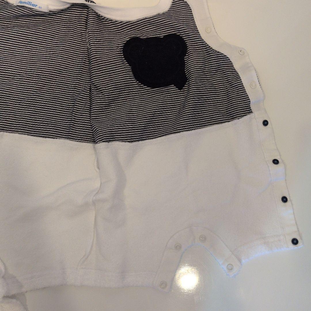 familiar クマ刺繍ロンパース 80cm　水通しのみ✨️