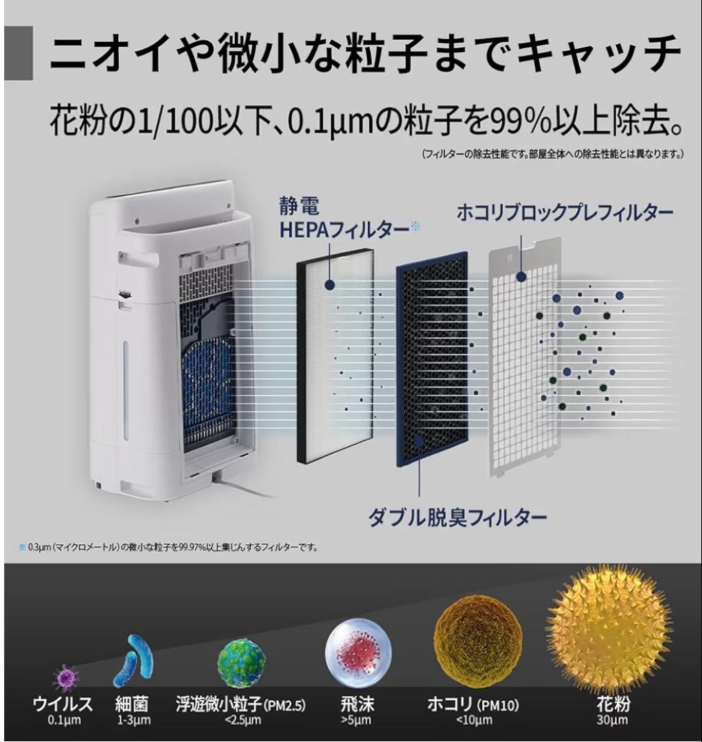 新品未使用品　SHARP薄型スリムモデル　加湿 空気清浄機 KI-SS50-H
