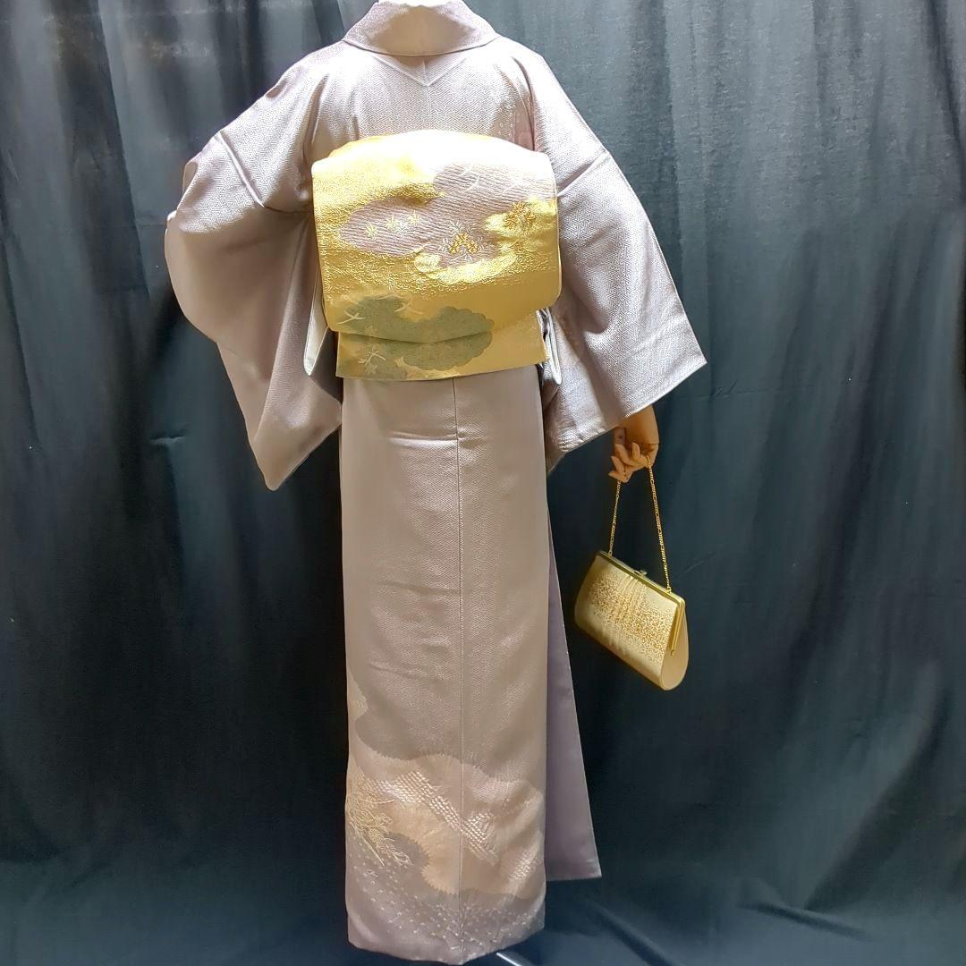 【訪問着】絞り　汕頭刺繍　スワトウ　紗綾形地模様　単品　入園入学式　お茶会　綸子