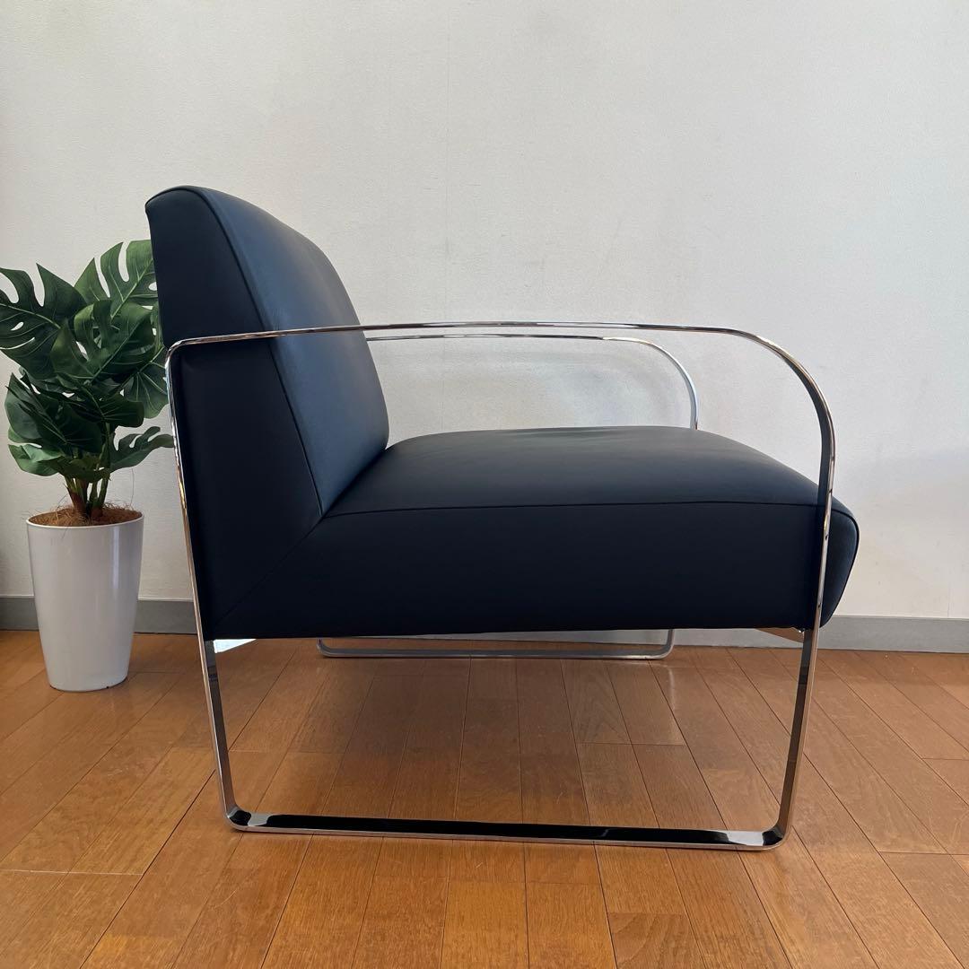 アメリカ　ラザール　本革ラウンジチェア　① ミッドセンチュリー　アールデコ　美品