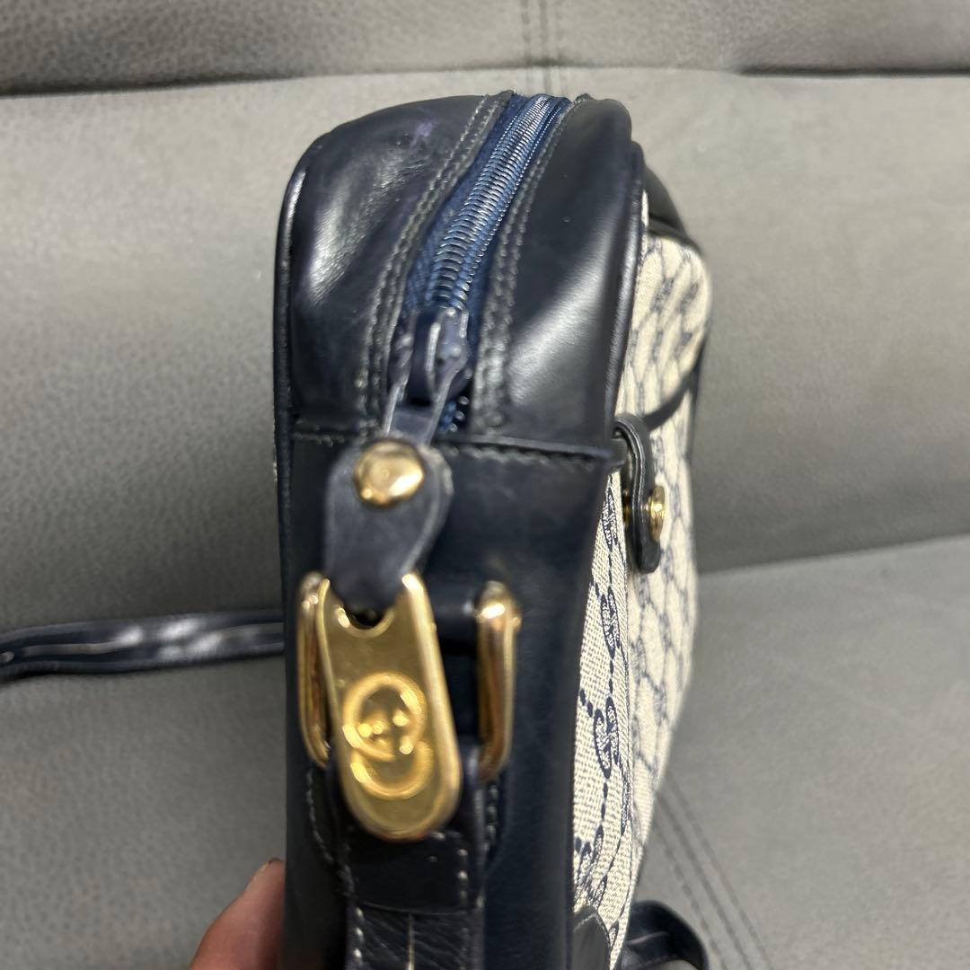 Gucci GGパターン ショルダーバッグ ネイビー/アイボリー