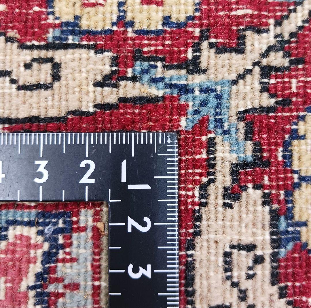 Y3136 トルコ ヘレケ絨毯 ウール 手織 ヘレケサイン 120×93㎝