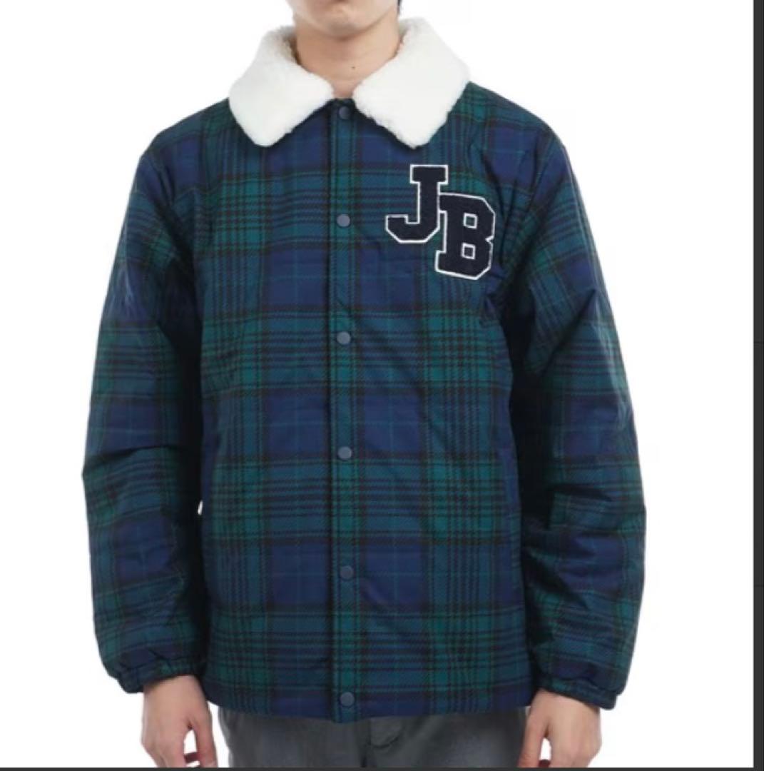 新品 ジャックバニー 2WAYストレッチタフタ ボア襟ブルゾン(5)サイズL/緑