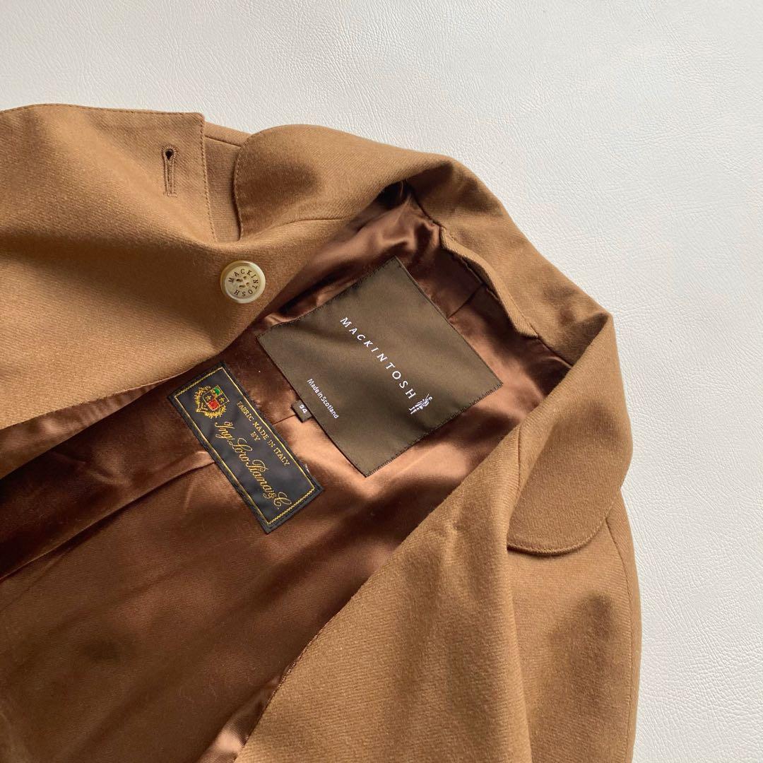 【英国製/金ボタン】マッキントッシュ ウール ダブルコート 34 キャメル