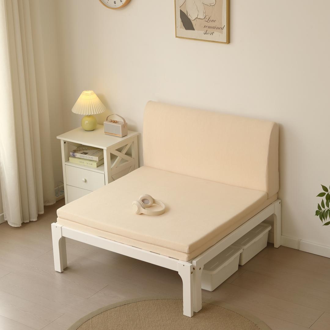 【厚さ 5cm】高反発マットレス シングル S 二つ折り 背もたれ付き