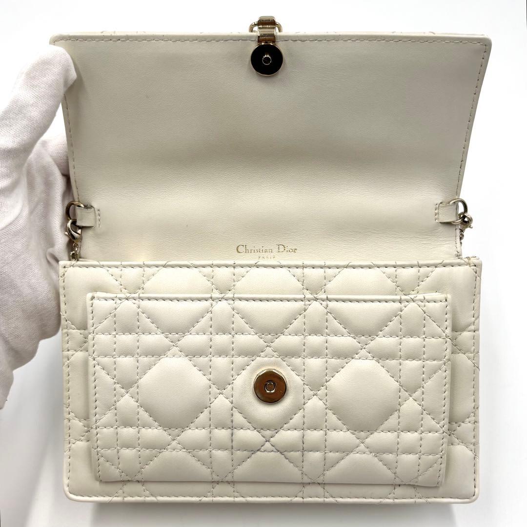 美品✨Dior カナージュ デイリー チェーンウォレット ポーチ