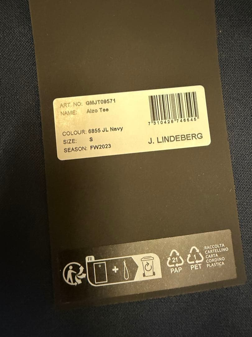 新品正規品【J.LINDBERG】半袖モックネックシャツ　※サイズの記載確認※