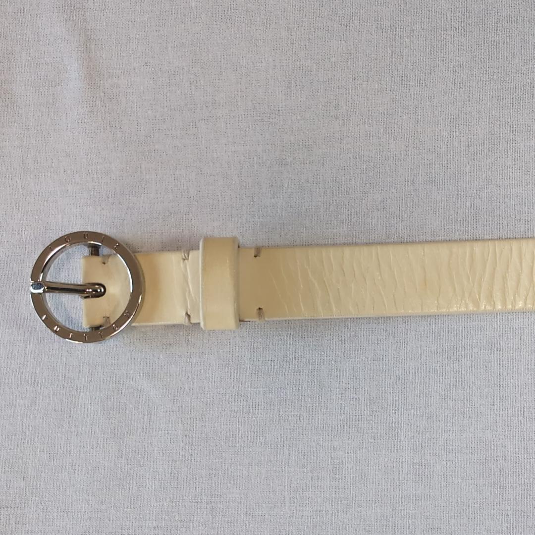 LV サークルロゴ ベルト 白 幅2cm 88cm±5 L相当 ゴルフ向き117
