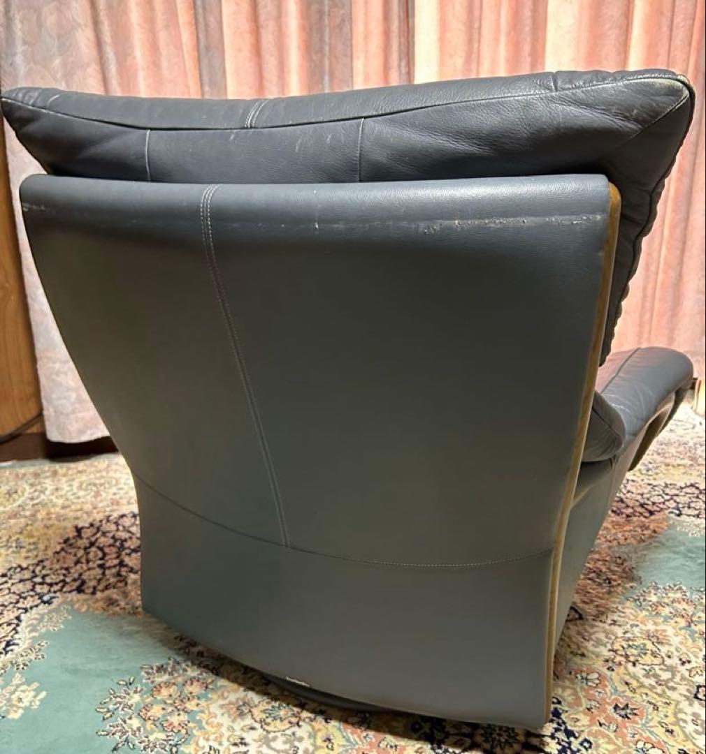 karimoku カリモク 回転 本革レザー 1人掛けソファ