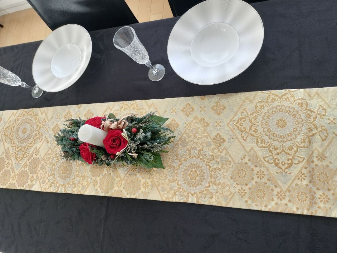 Fei1213　A885★逸品‼️クリスマス‼️テーブルランナー2m4cm