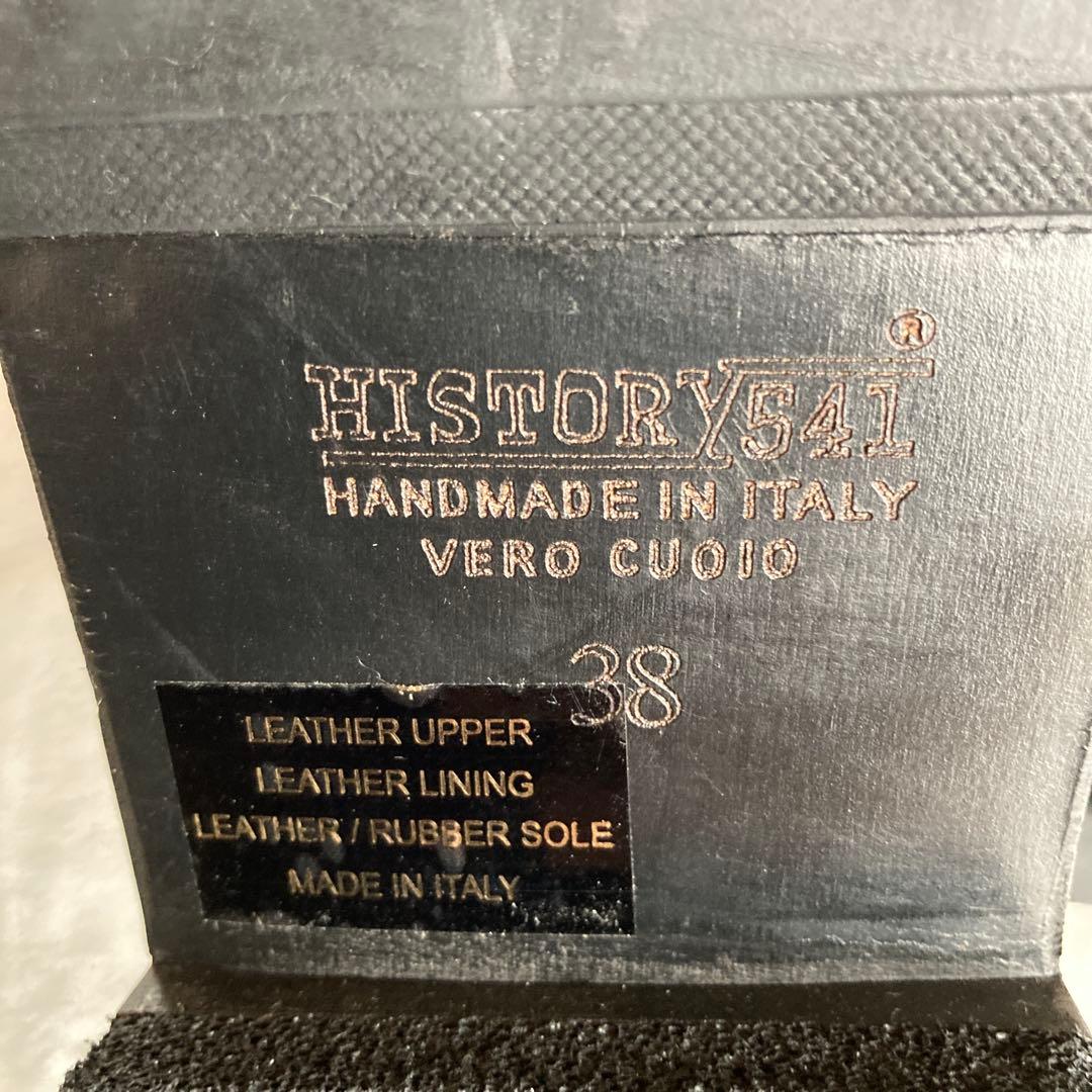 未使用品　HISTRY541 レザーレースアップブーツ　 イタリア製　ブラック