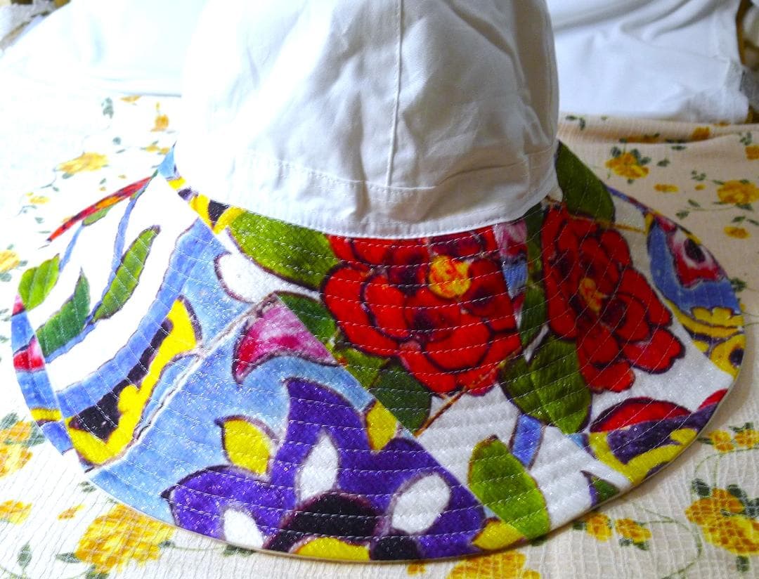 最終価格◇【シャネル】大きなカメリアがアクセント！ホワイトカラーコットンハット◇