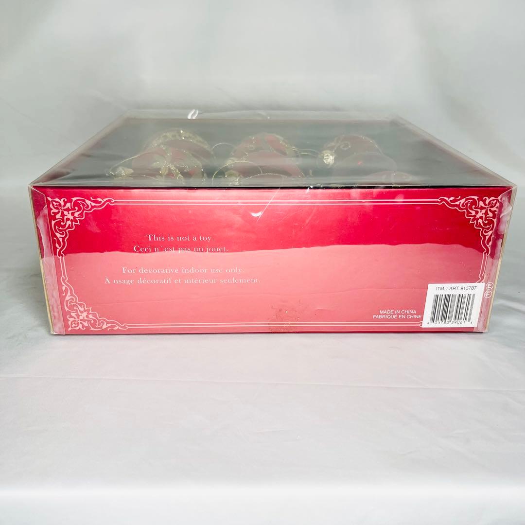 コストコ クリスマス オーナメント 赤 ガラス 大玉9個 箱付　ツリー用