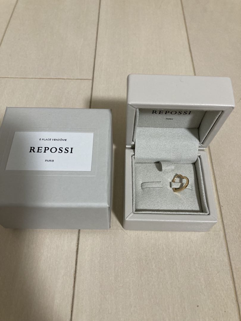 REPOSSI レポシ アンティフェール ハートピアス ゴールド