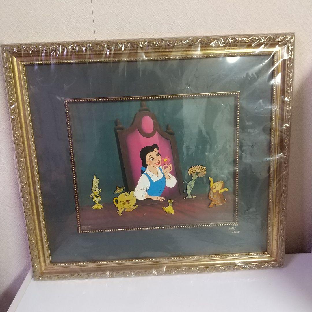 ディズニー 美女と野獣10周年記念 額装ピンセット レア