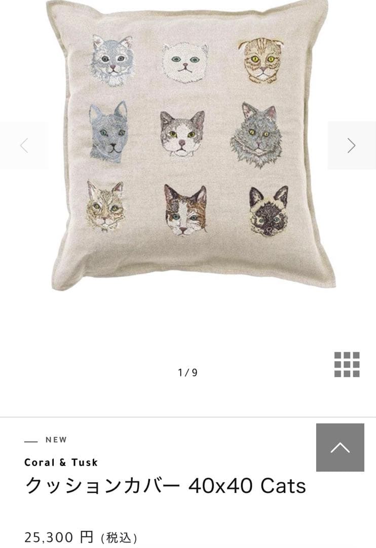 【最終値下げ】【Coral&Tusk】クッションカバー　Cats