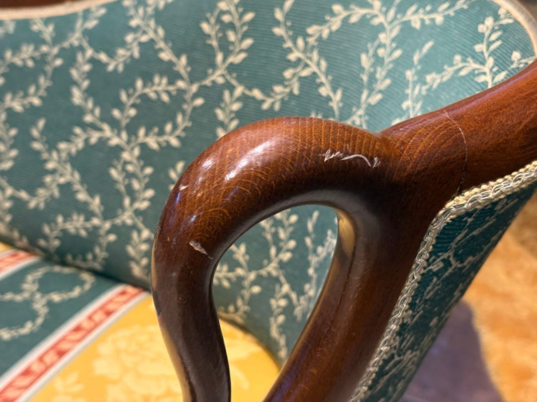 クラシック 2人掛けソファ 2Pソファ 猫脚 アンティーク ヴィンテージ nY