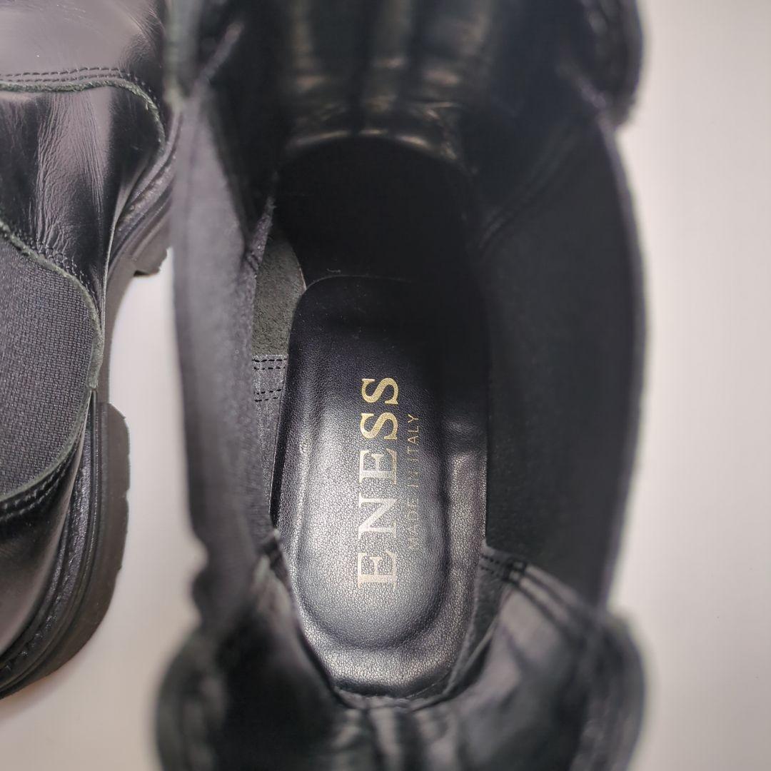 【良品】ENESS　エネス　サイドゴアブーツ　チェルシーブーツ　ブラック　35