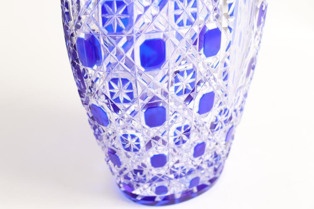 マイセン クリスタル アラビアンナイト 青ガラス Meissen 花瓶