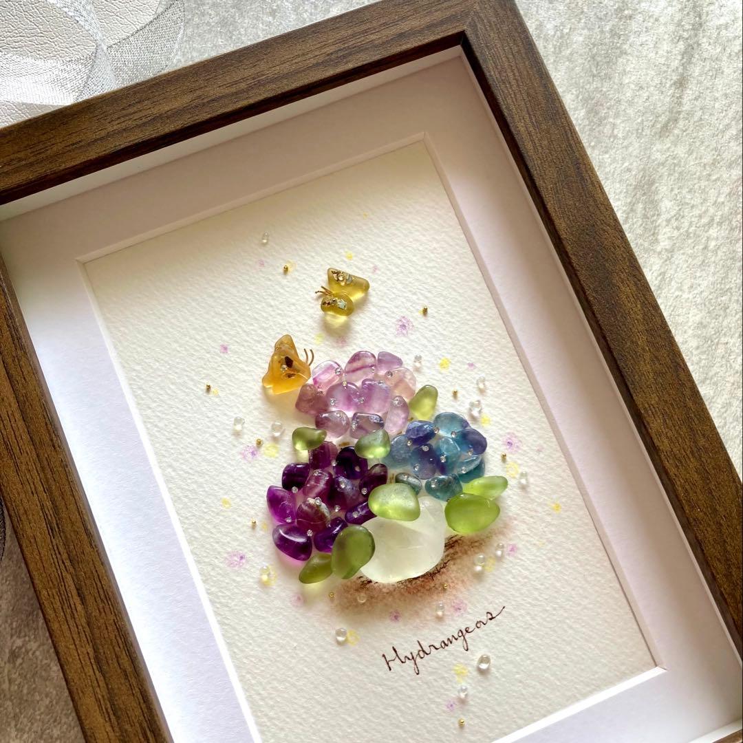 いちご　オーダー受付　シーグラス／天然石／フレームアート