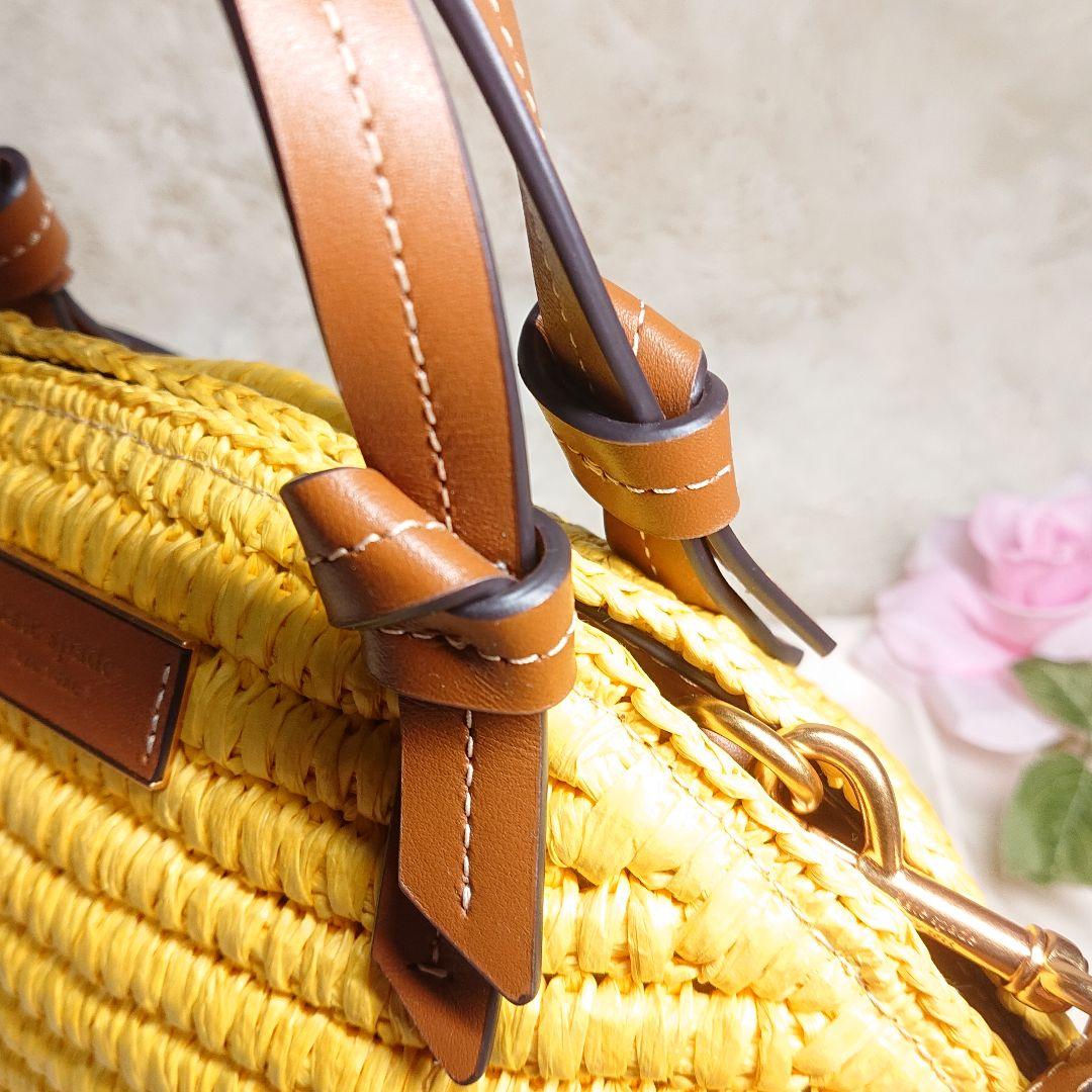 ケイトスペード レモン ドロップ ストロー クロスボディ トートバッグ イエロー