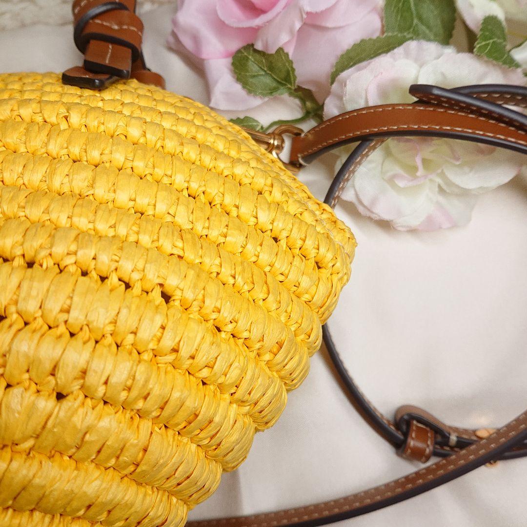 ケイトスペード レモン ドロップ ストロー クロスボディ トートバッグ イエロー