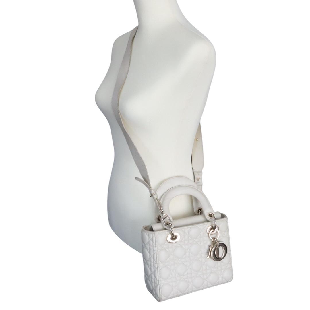 美品　クリスチャン　ディオール　レザー　２WAY ショルダーバッグ　ホワイト