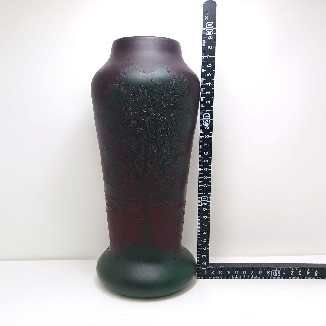 V225 1900年初期 J.B LEVEILLE作 湖水風景文花瓶 カメオ彫