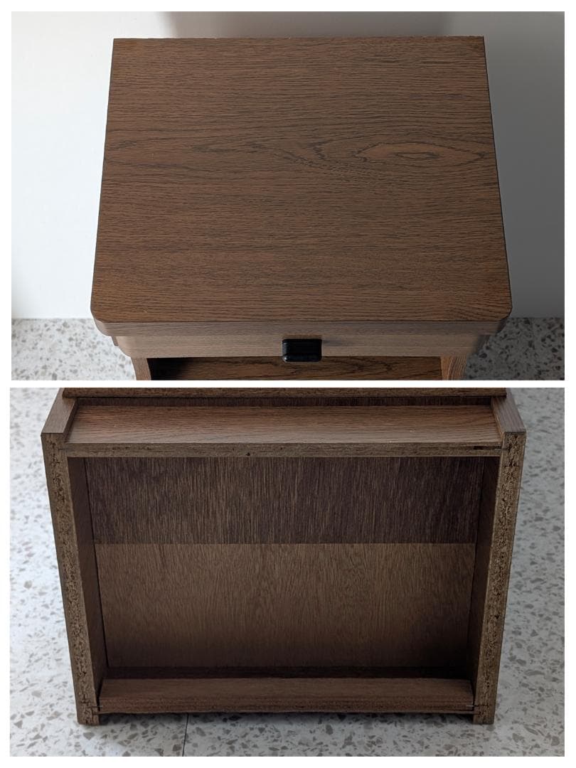 80s ビンテージ ウッドシェルフ 木製 引出し付き 飾り棚 ミニ キャビネット