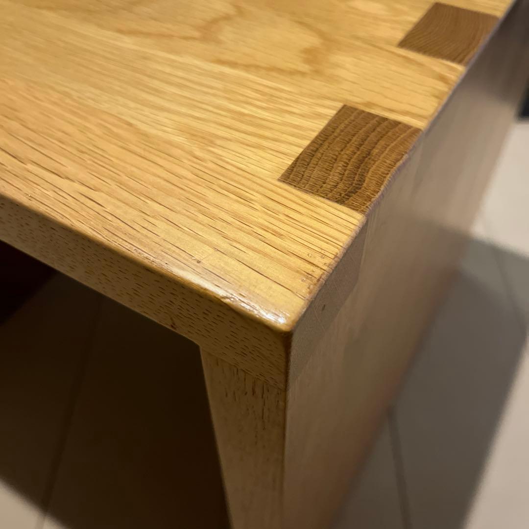 廃盤品 希少 無印良品 天然木 オーク材スツール ベンチ コの字 テーブルにも
