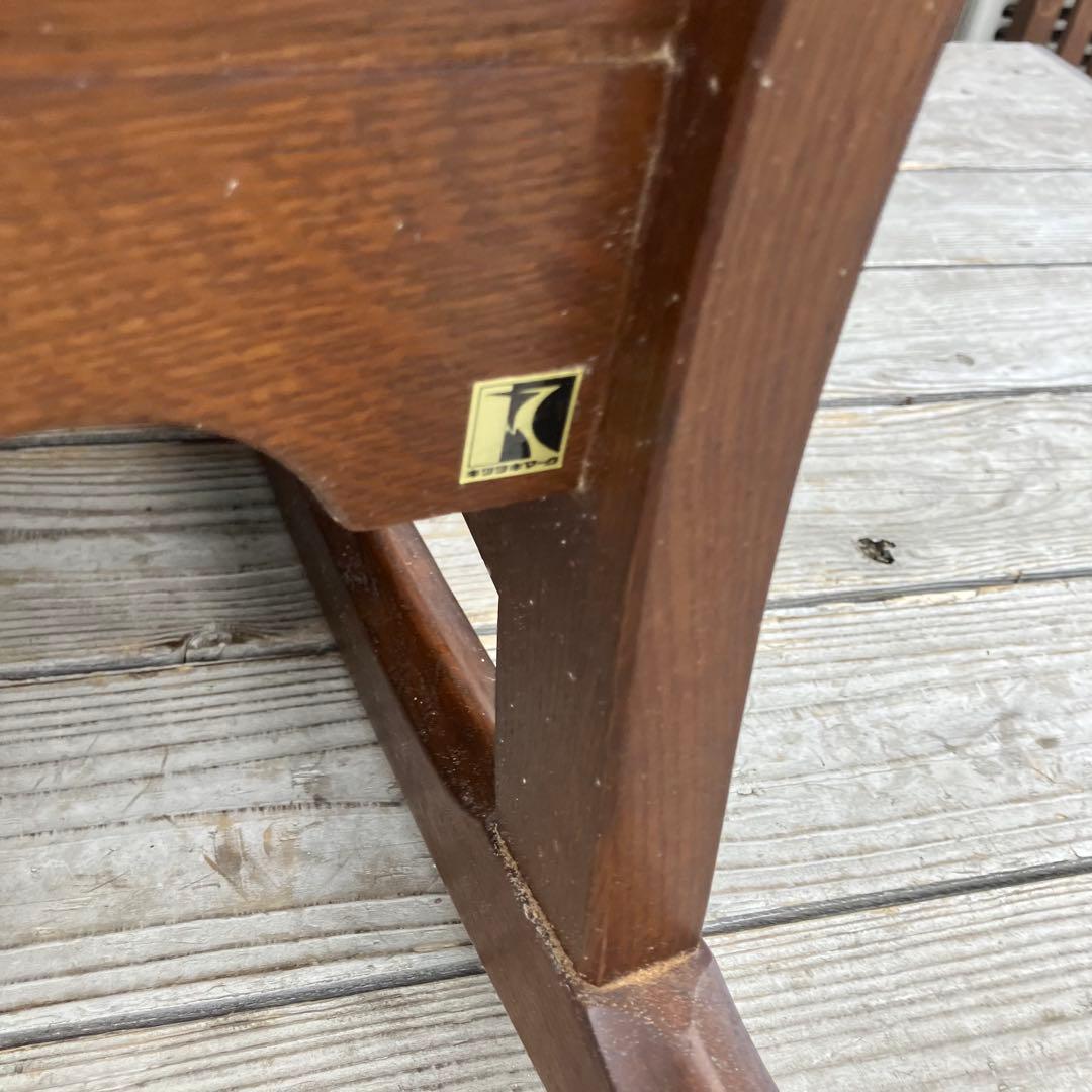 ヴィンテージ 飛騨産業 キツツキ 木製フレーム 花柄ロッキングチェア 古家具