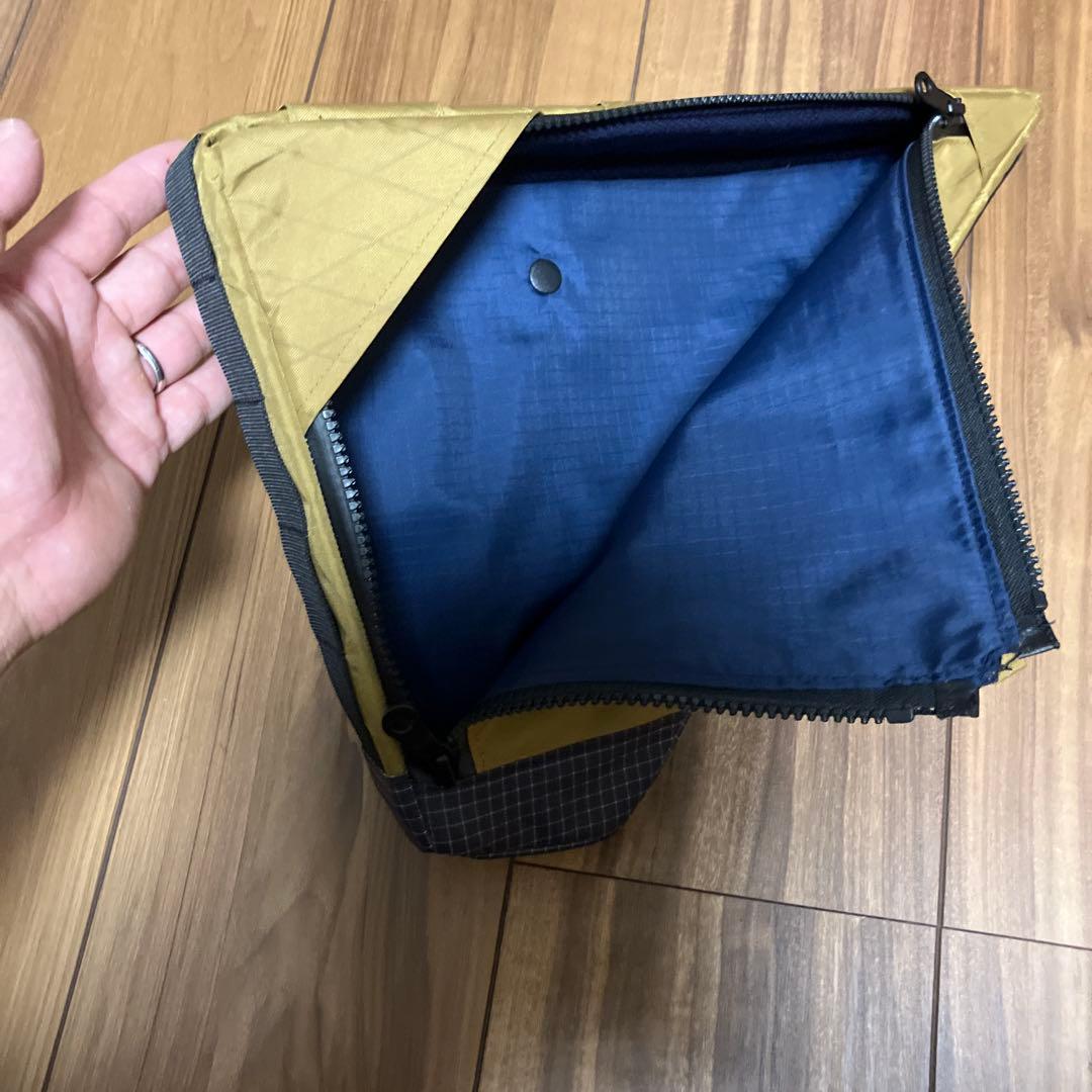 ハンドメイド　上下分割フルフレームバッグ　X-PAC Cブラウン　フレーム49