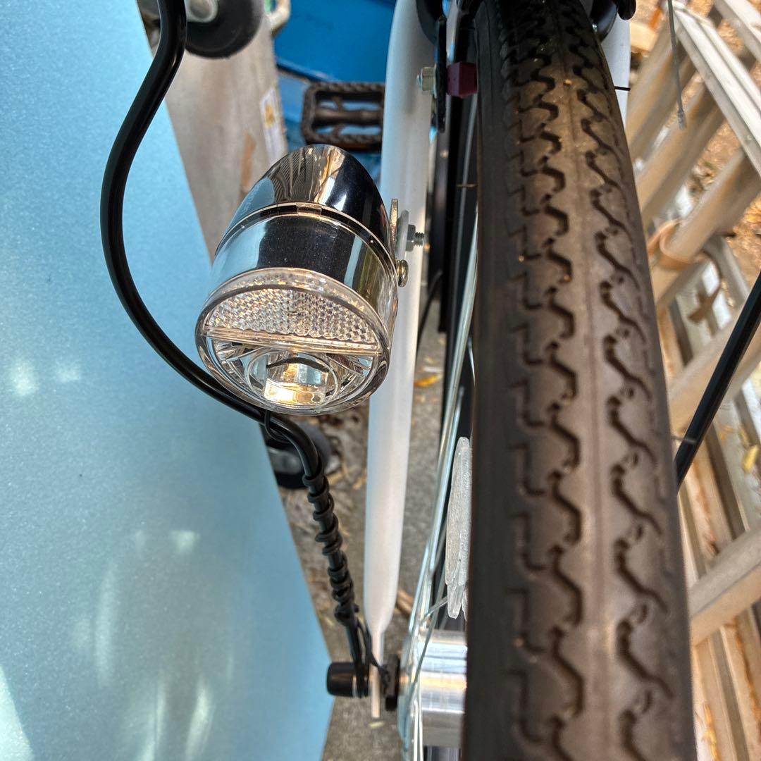 ‼️新品未使用品‼️Denver シティサイクル ホワイト 鍵付きバスケット付き6段