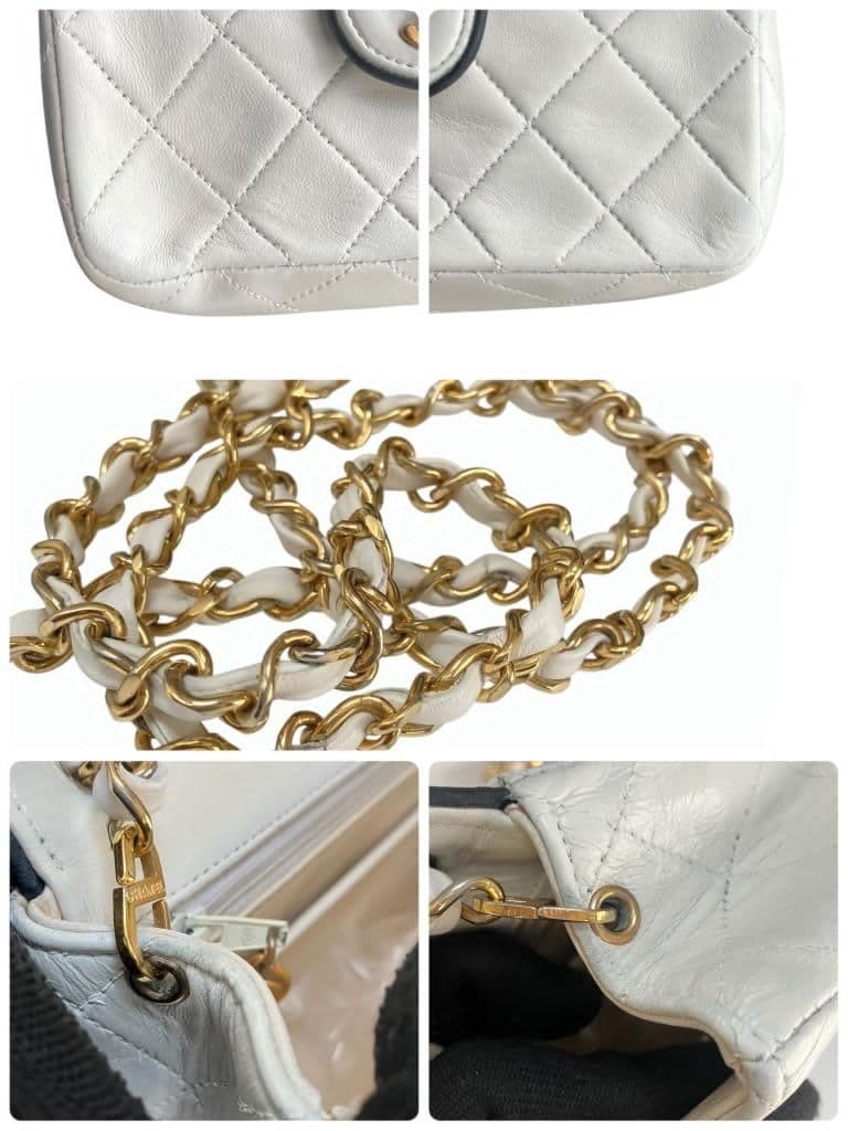 極美品 CHANELマトラッセ チェーン ショルダーバック アイボリー シール