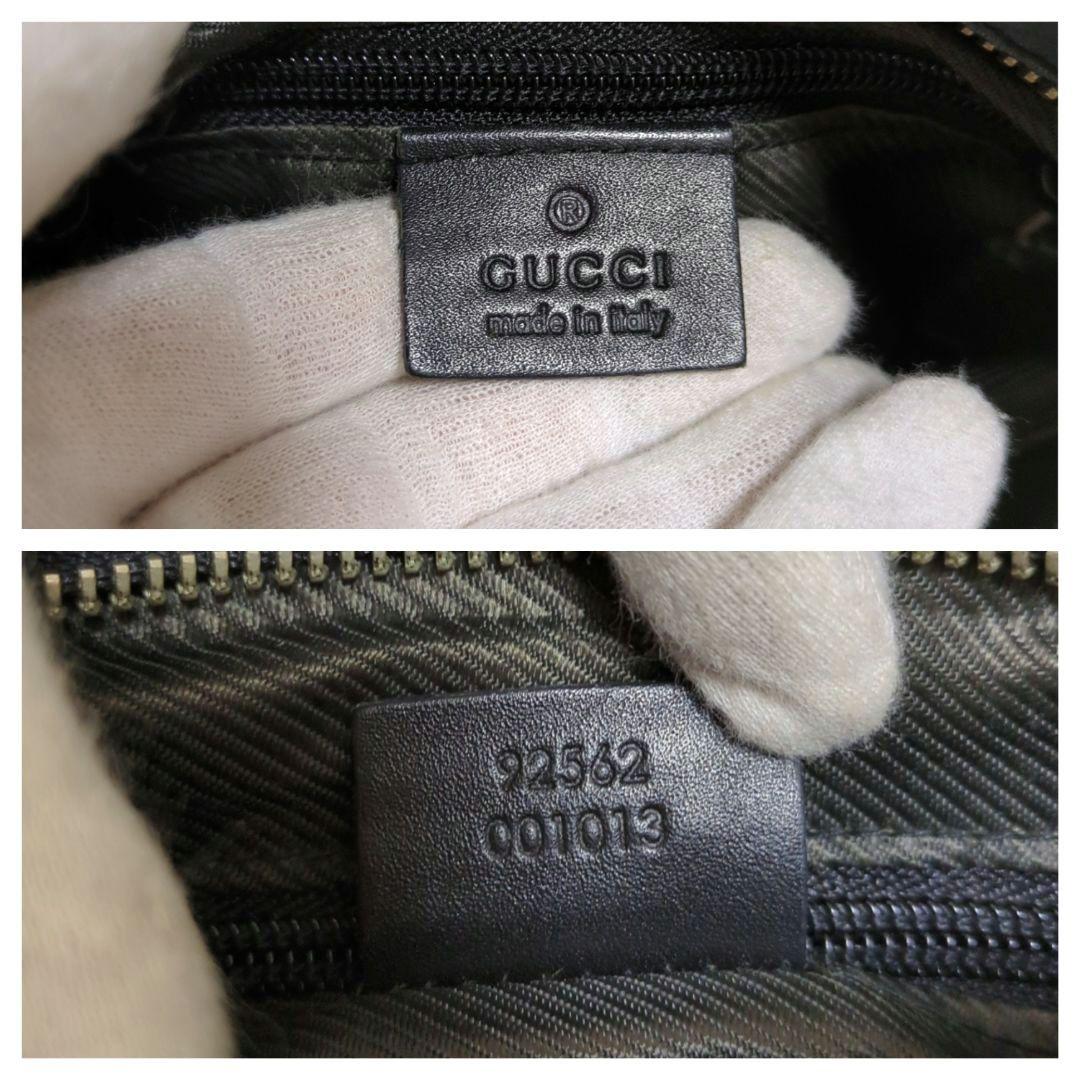 GUCCI GG柄 キャンバス レザー ショルダーバッグ 黒