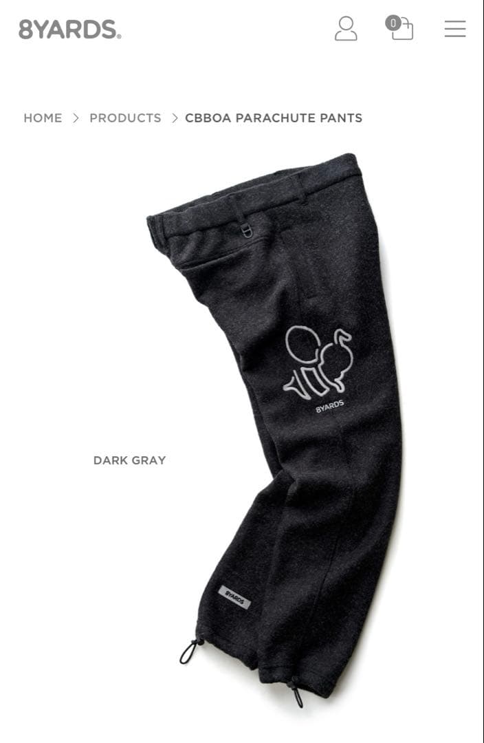 ８YARDS ハチヤーズ　ゴルフパンツ　ダークグレー　L