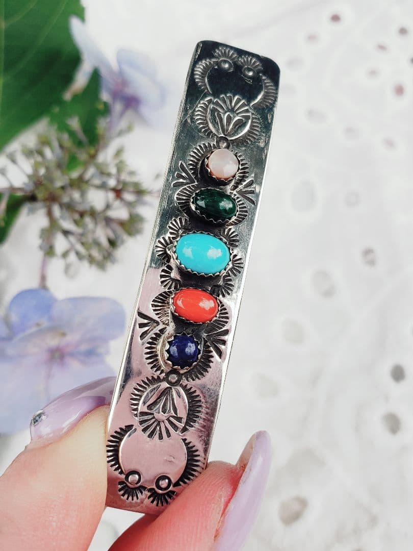 インディアンジュエリー　シルバー925 ナバホ　ターコイズ　ラピスラズリー　珊瑚