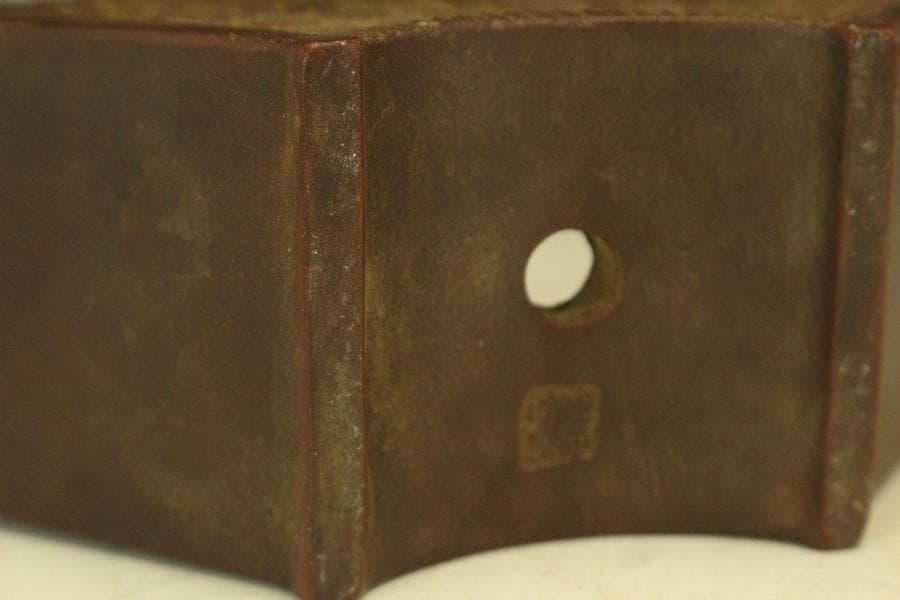 中国美術 朱泥 扇形 花盆 鐡画軒 在印 植木鉢(HA514)