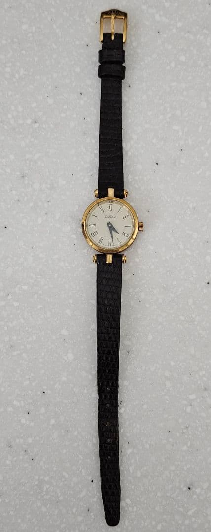 【ヴィンテージ】非稼働GUCCI シュリーライン腕時計 純正ベルト証明書付