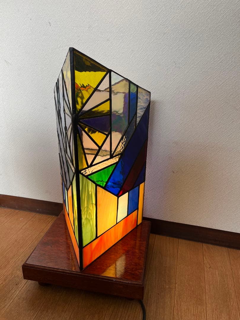 ステンドグラス ランプ ライト レトロ 店舗 ナイトランプ 杢目 ステンドガラス