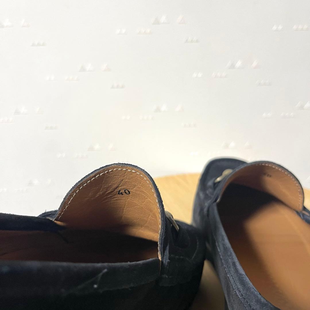 美品 イル モカシーノ スエード レザー ホースビット ローファー 黒