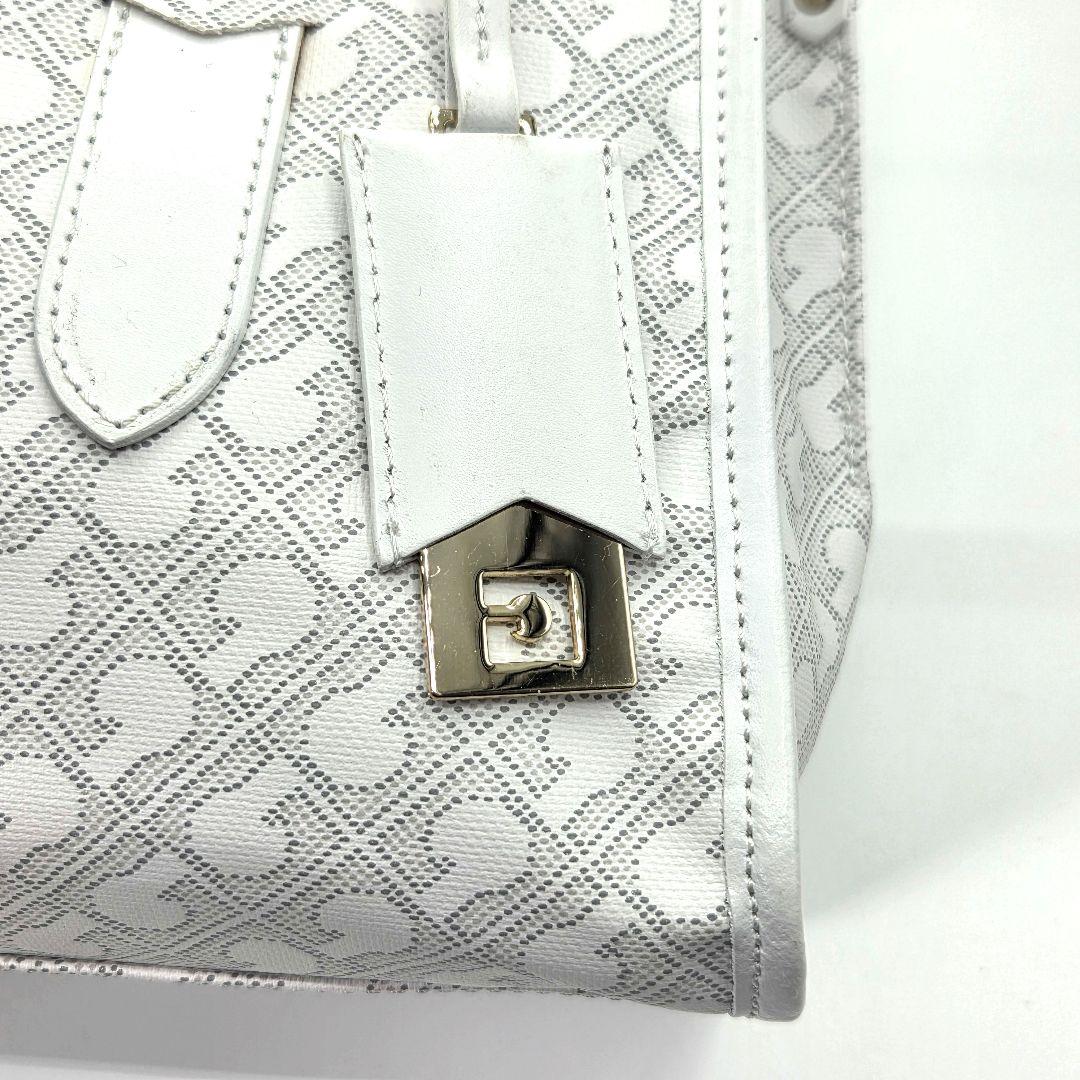 GHERARDINI ハンドバッグ 2way モノグラム レザー ソフティ 白