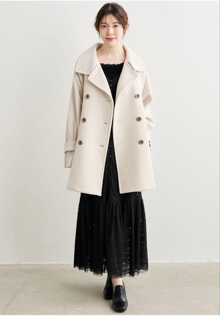 【新品未使用美品】COCODEAL スタンドカラーミドル丈トレンチコート